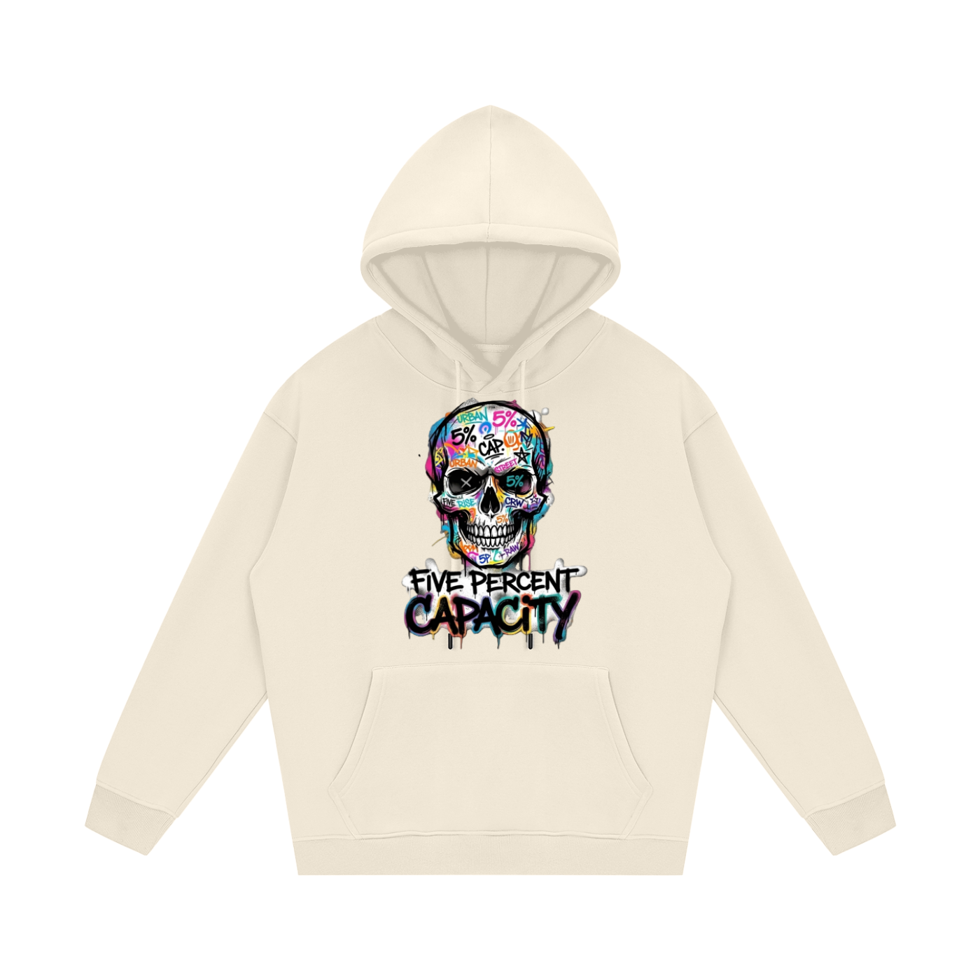Unisex Fleece Hoodie - Graffiti Skull 5%