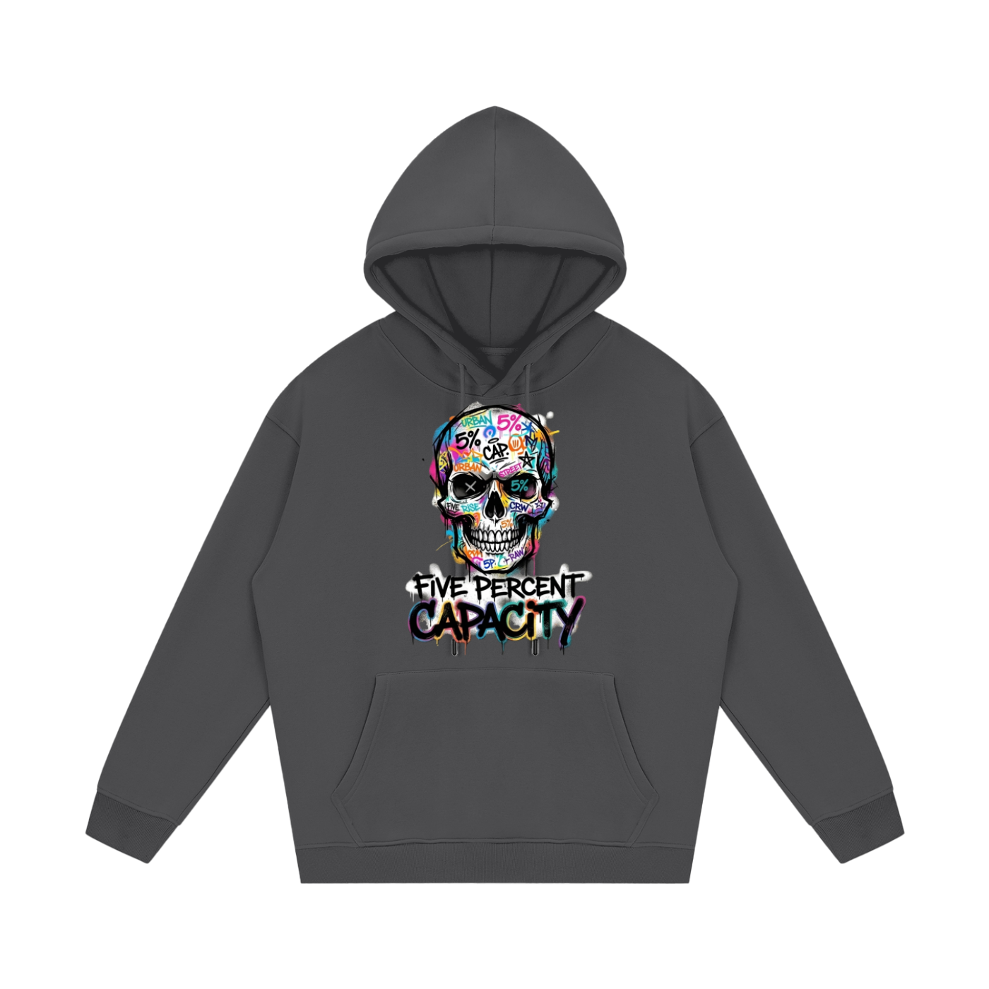 Unisex Fleece Hoodie - Graffiti Skull 5%