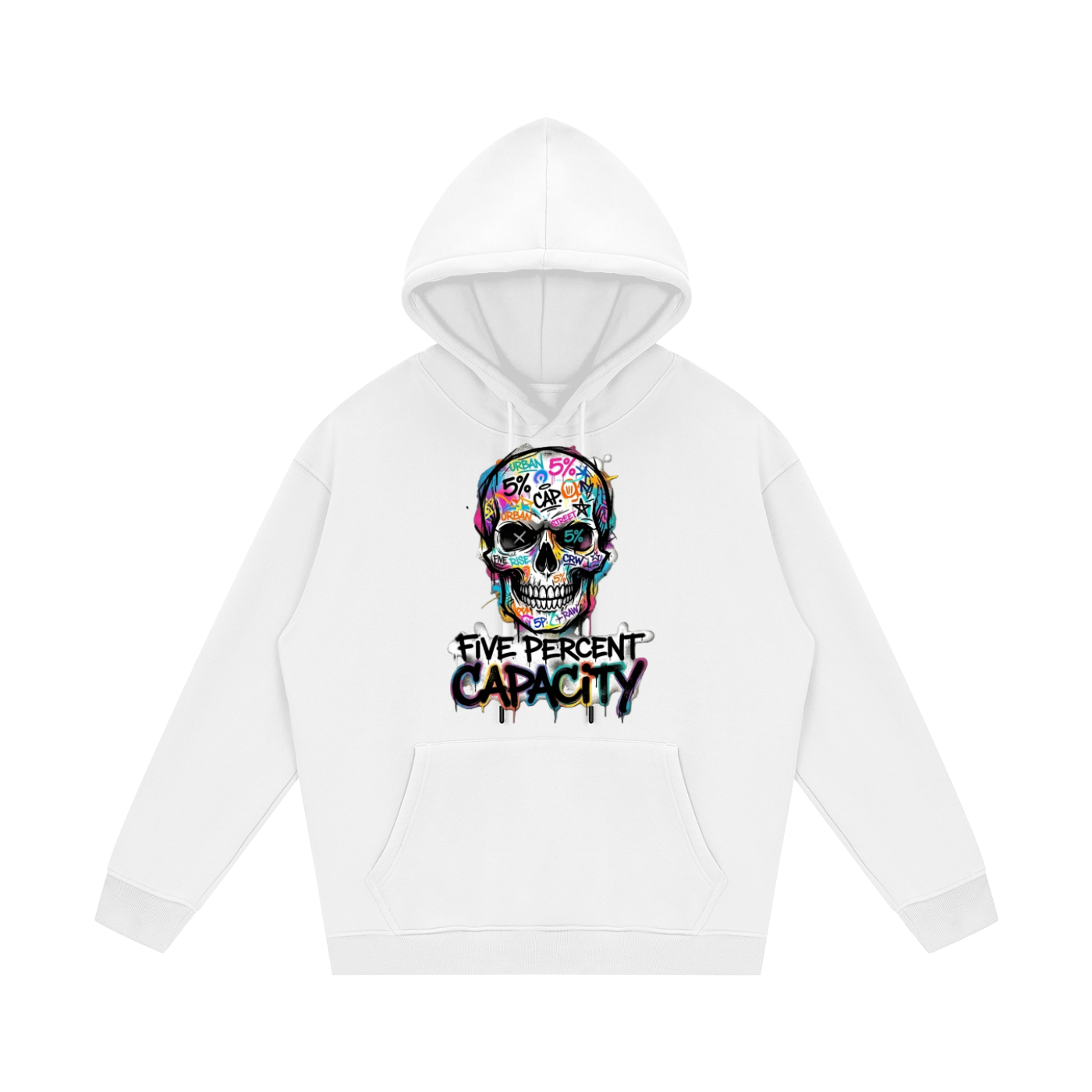 Unisex Fleece Hoodie - Graffiti Skull 5%