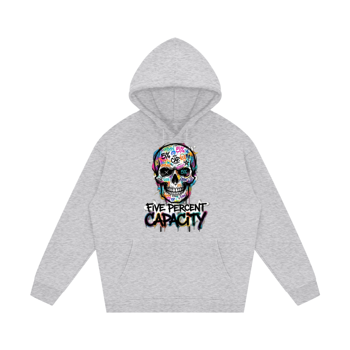 Unisex Fleece Hoodie - Graffiti Skull 5%