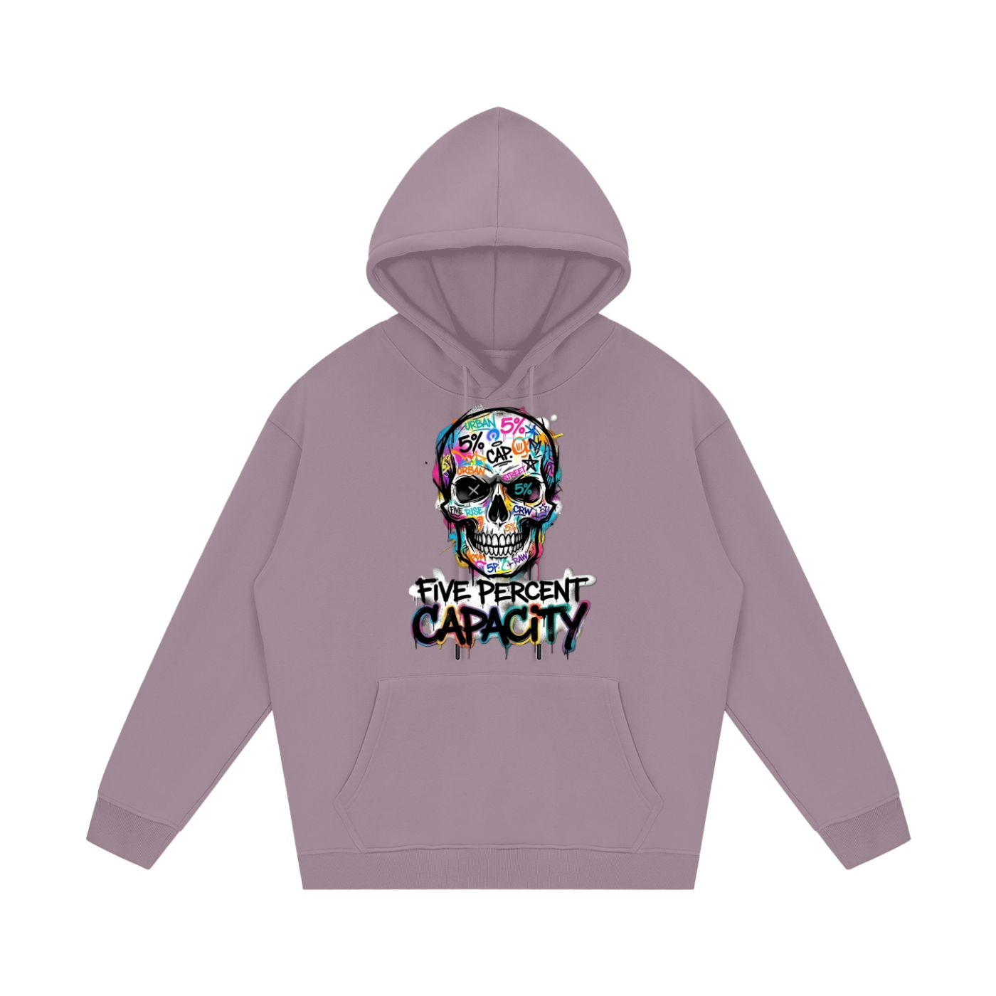 Unisex Fleece Hoodie - Graffiti Skull 5%