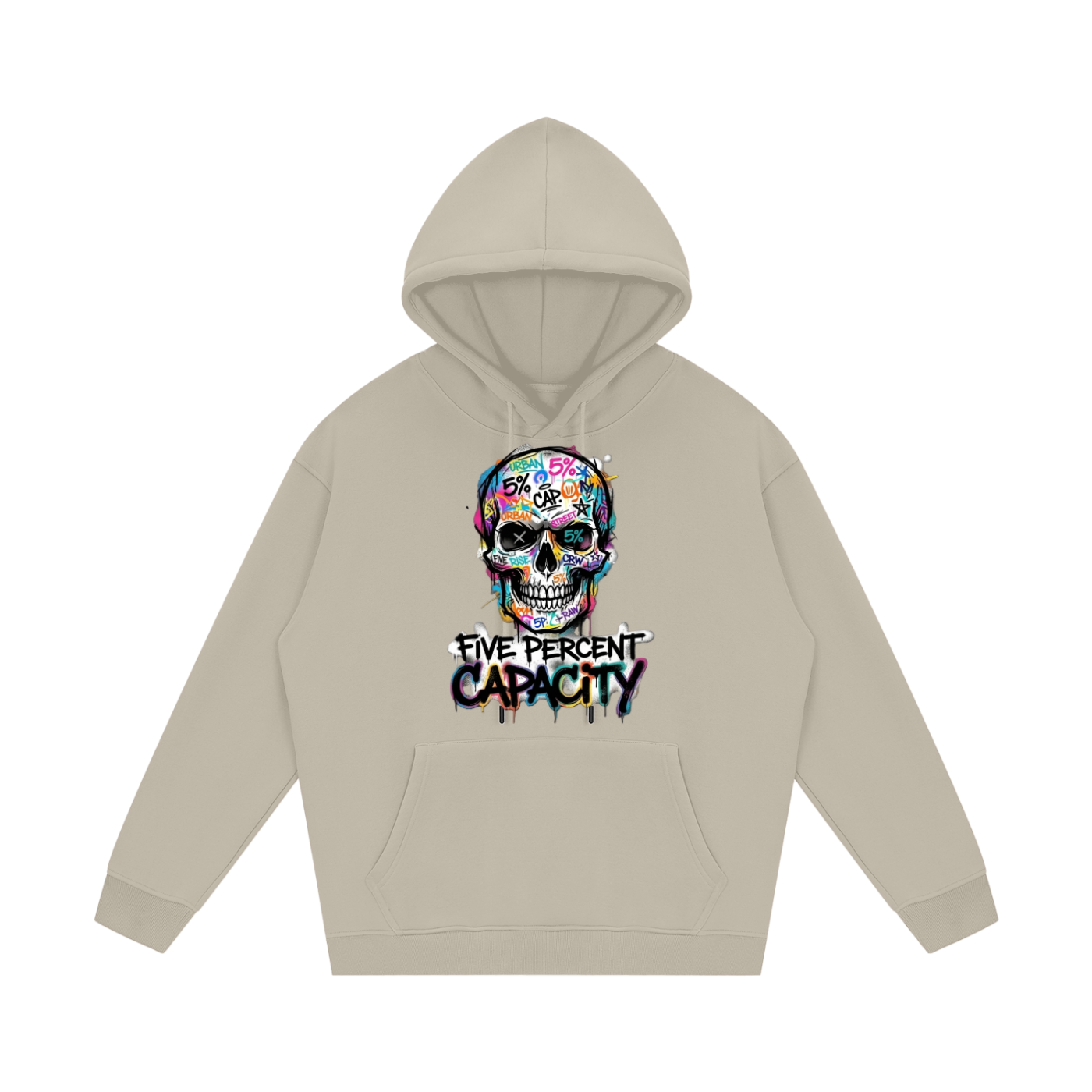 Unisex Fleece Hoodie - Graffiti Skull 5%