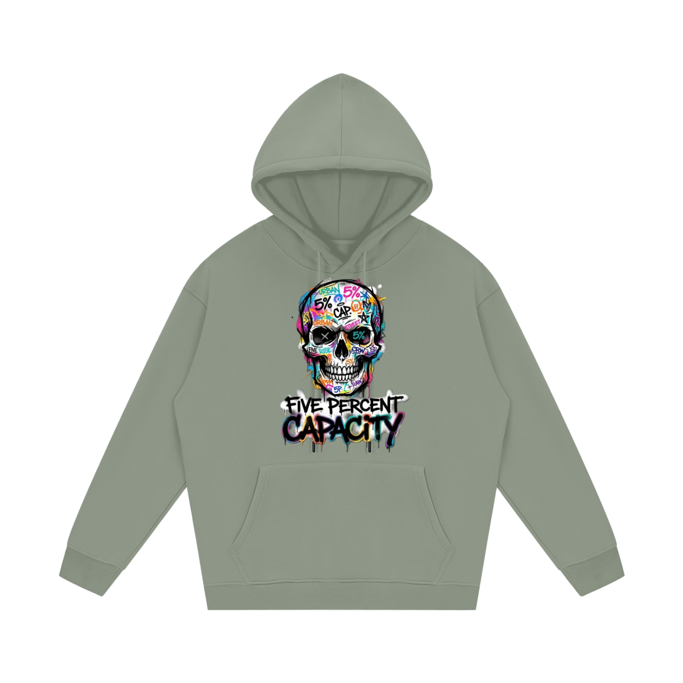 Unisex Fleece Hoodie - Graffiti Skull 5%