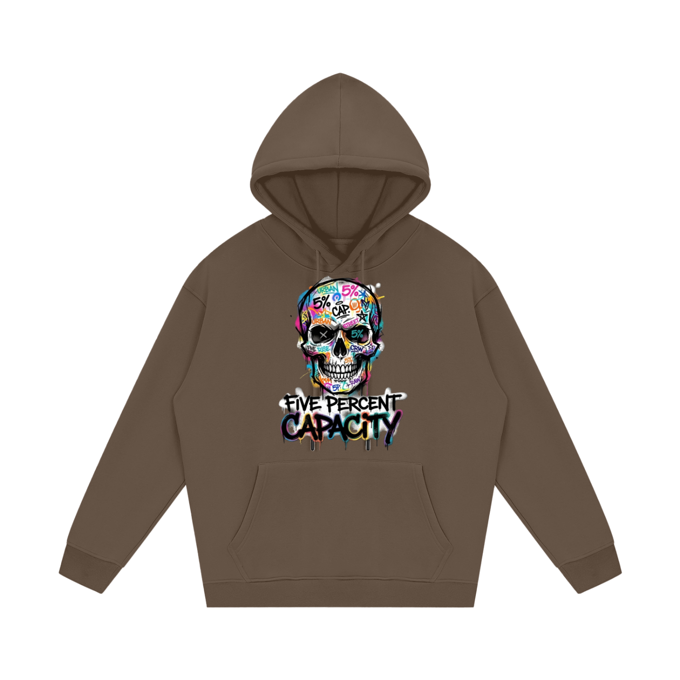 Unisex Fleece Hoodie - Graffiti Skull 5%