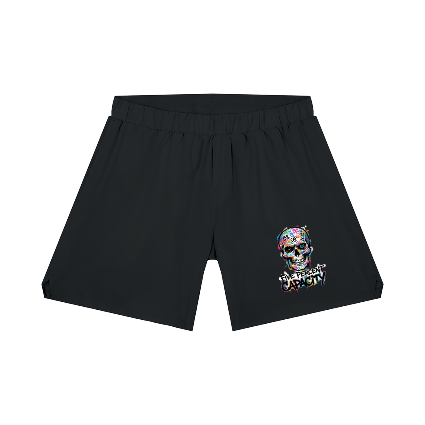 Unisex Loose Fit Performance Shorts - Graffiti Skull