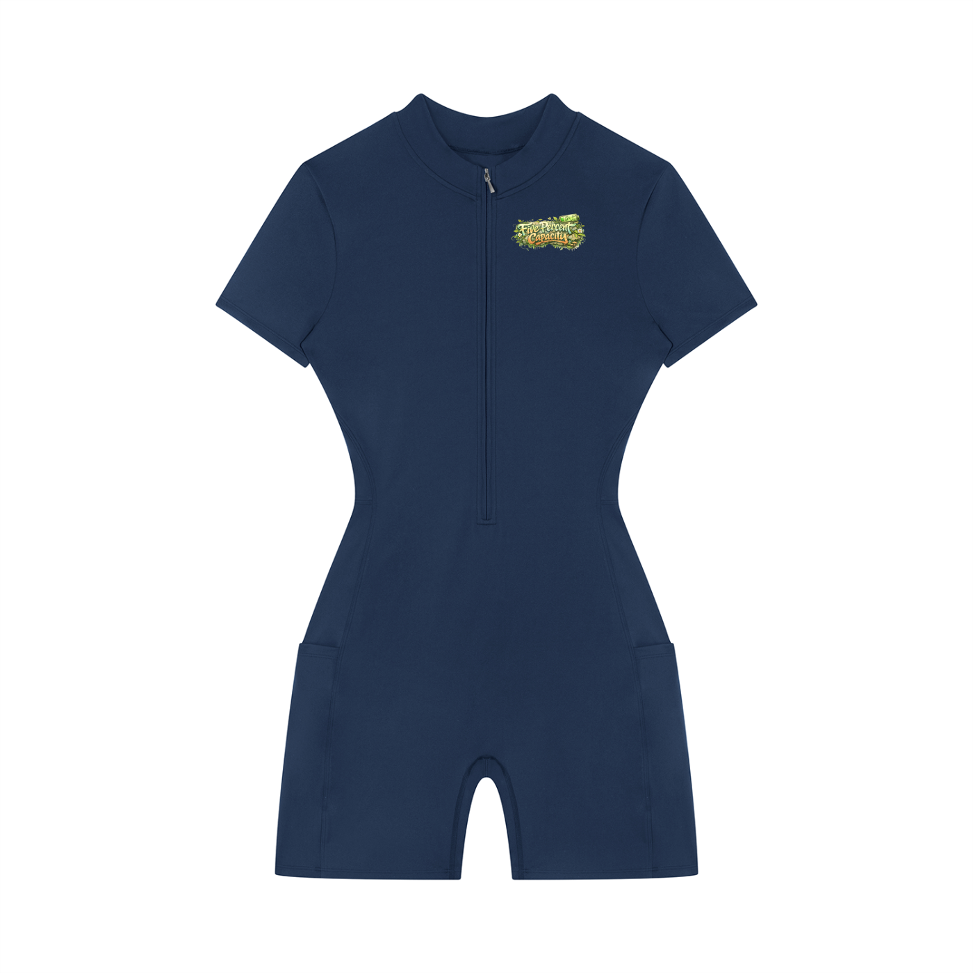 Women's Quarter-Zip Short Sleeve Romper