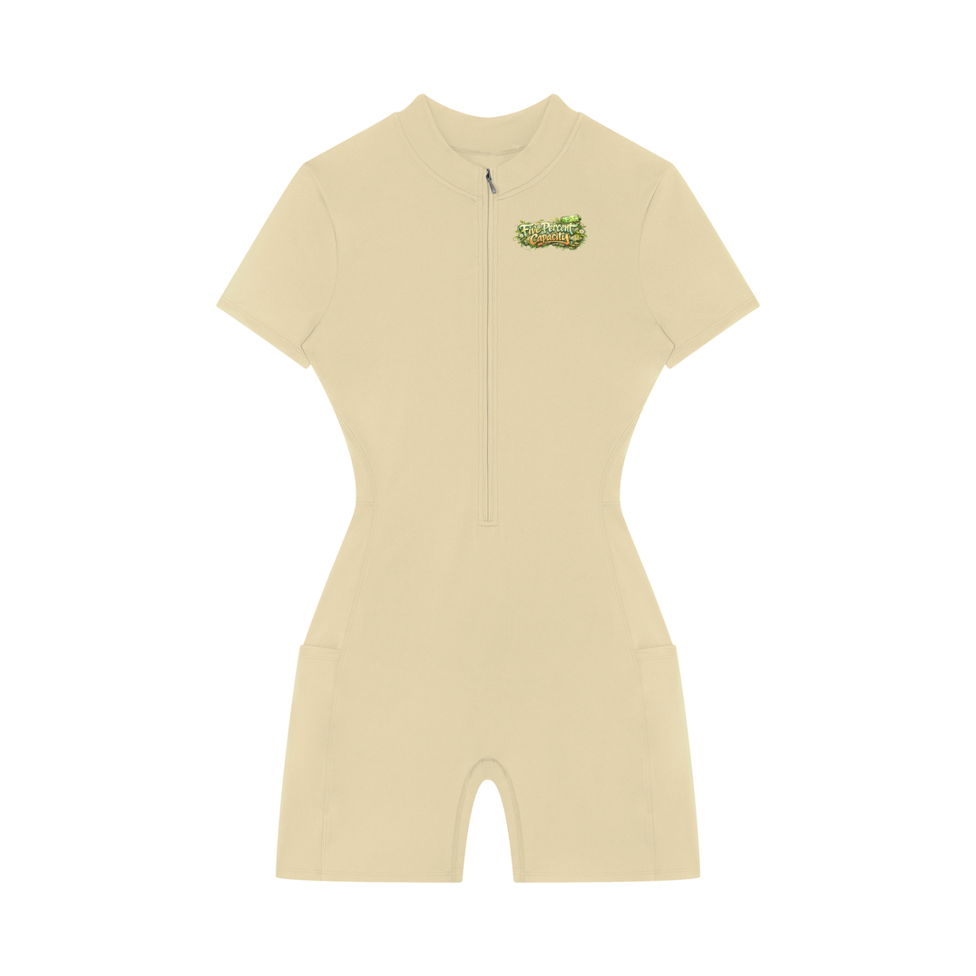 Women's Quarter-Zip Short Sleeve Romper