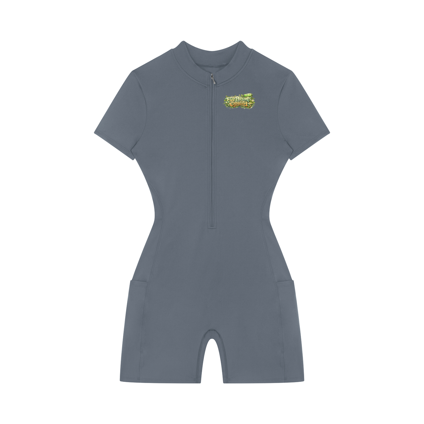 Women's Quarter-Zip Short Sleeve Romper