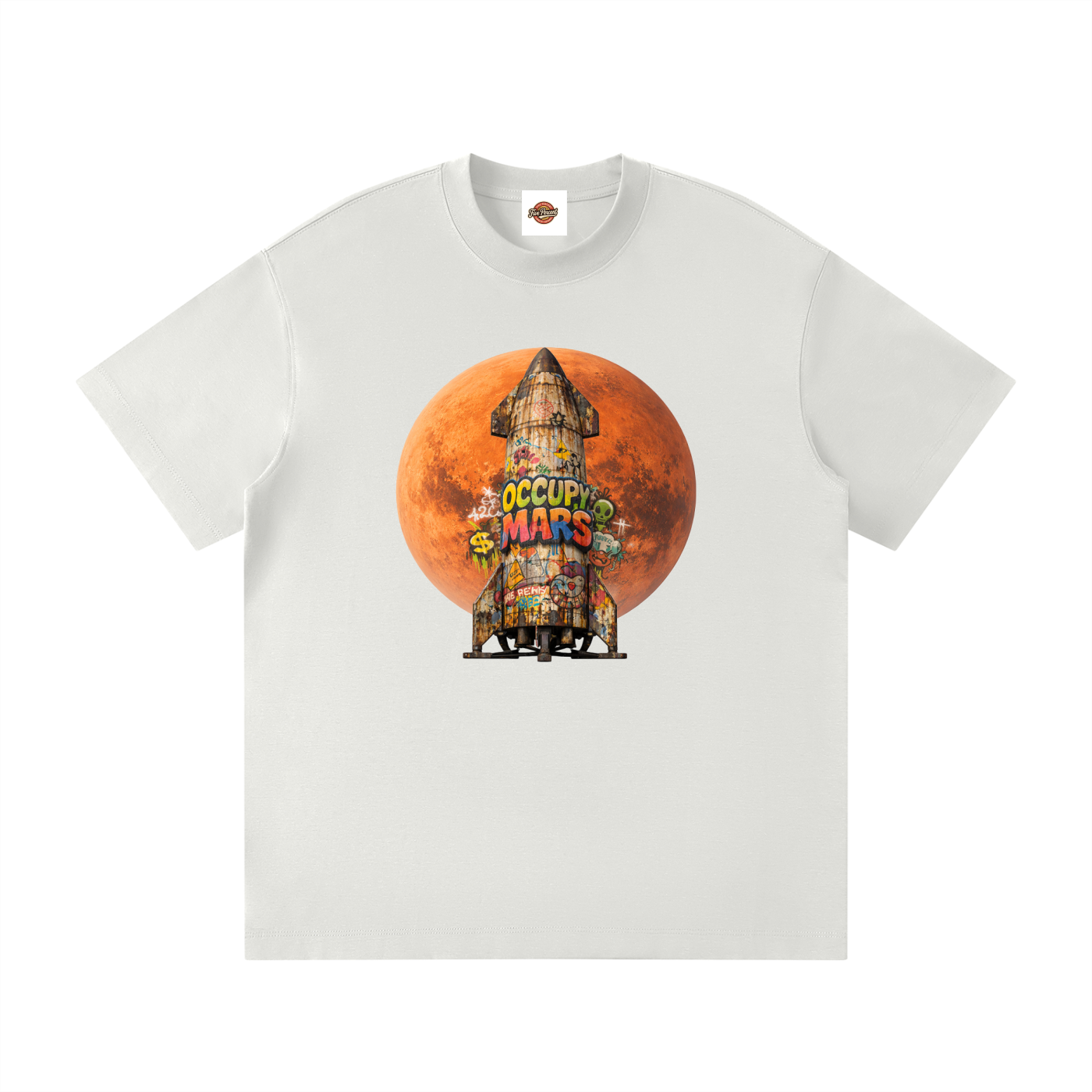 Unisex Loose Fit Crewneck T-Shirt - Occupy Mars