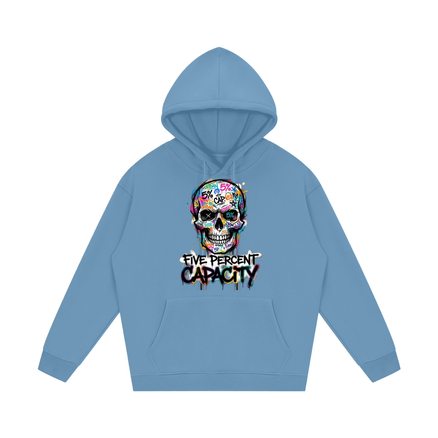 Unisex Fleece Hoodie - Graffiti Skull 5%