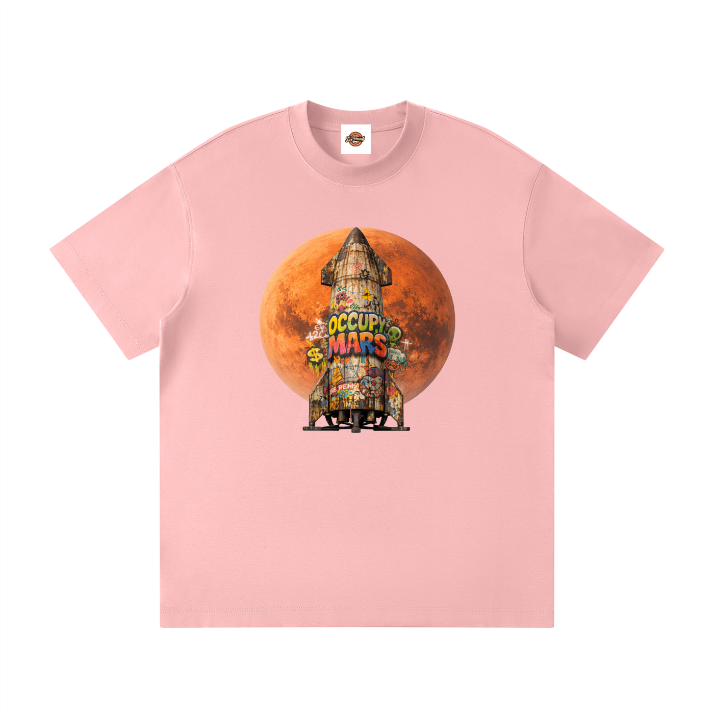 Unisex Loose Fit Crewneck T-Shirt - Occupy Mars