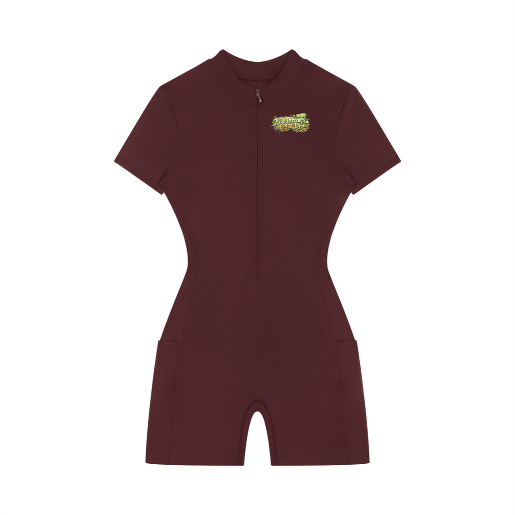 Women's Quarter-Zip Short Sleeve Romper