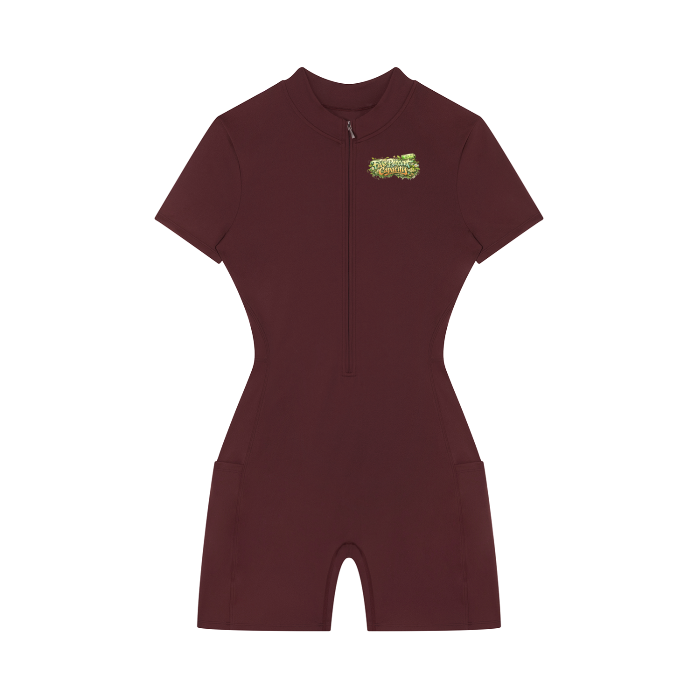 Women's Quarter-Zip Short Sleeve Romper