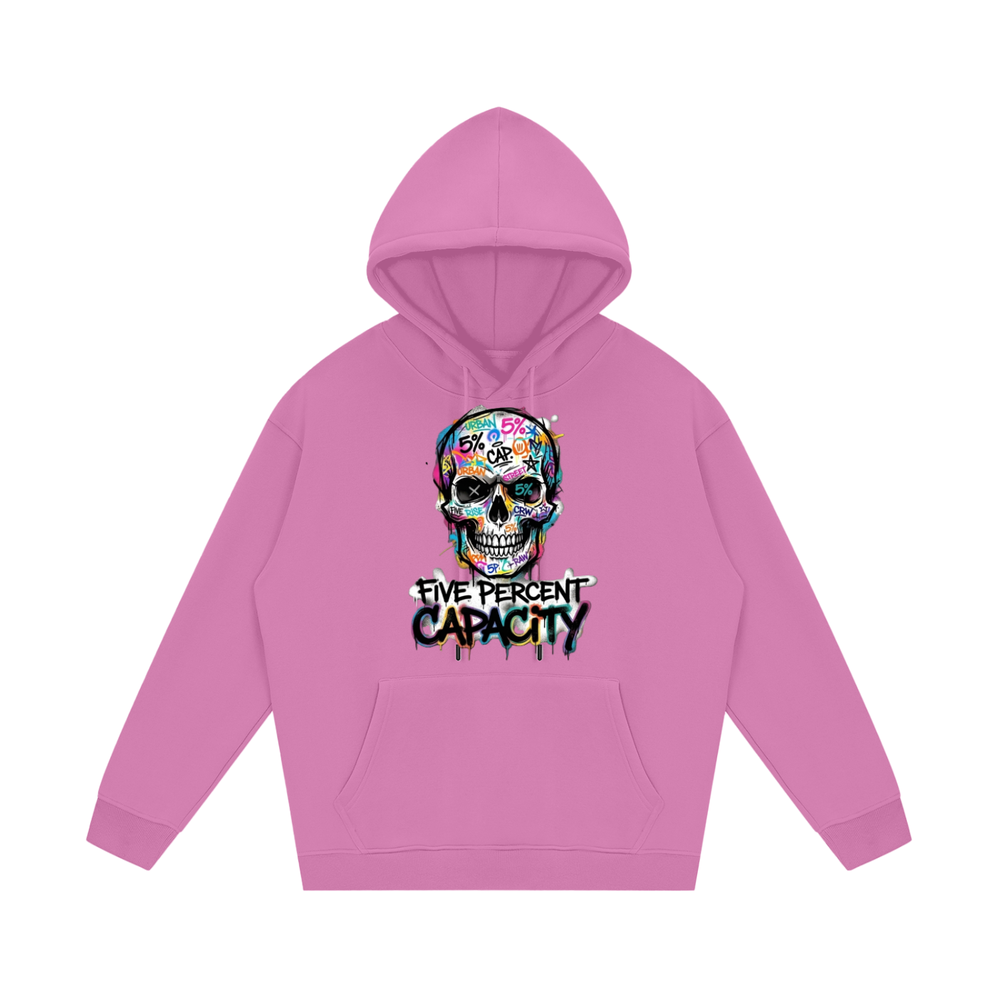 Unisex Fleece Hoodie - Graffiti Skull 5%
