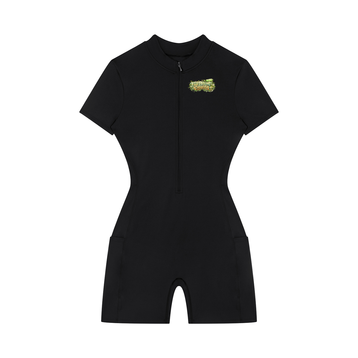 Women's Quarter-Zip Short Sleeve Romper